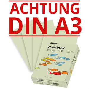 Papyrus Kopierpapier Rainbow 88042588, A3, 80g/qm, hellgrün, 500 Blatt