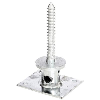 Pfostenträger ALBERTS, silber (silberfarben), B:12cm, Stahl, Bodenanker, für verdeckte Holzbefestigung, mit Betonanker aus Rundrohr