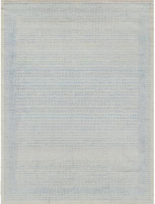 Exquisite Rugs Dusseldorf hand-tufted New Zealand Wool Blue/Ivory Area Rug