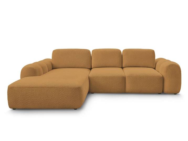Ecksofa BOBOCHIC MONTAIGNE Boucle-Stoff gelb
