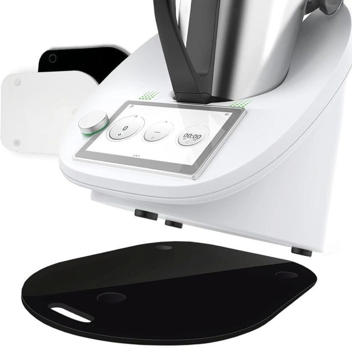 INF Acryl Anti-Rutsch-Matte kompatibel mit Thermomix TM5/TM6 – hochtransparente Anti-Rutsch Arbeitsplattenauflage Schwarz
