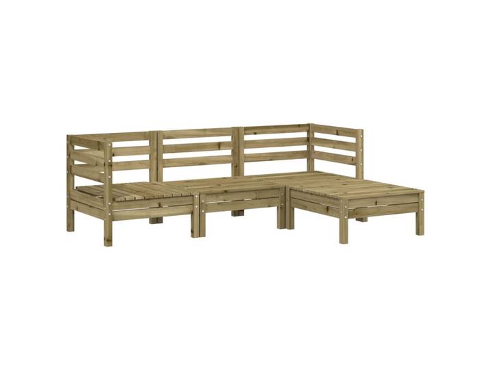 vidaXL Canapé de jardin 3 places avec tabouret Pin imprégné
