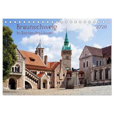 Braunschweig Im Zeichen des Löwen (Tischkalender 2026 DIN A5 quer), CALVENDO Monatskalender