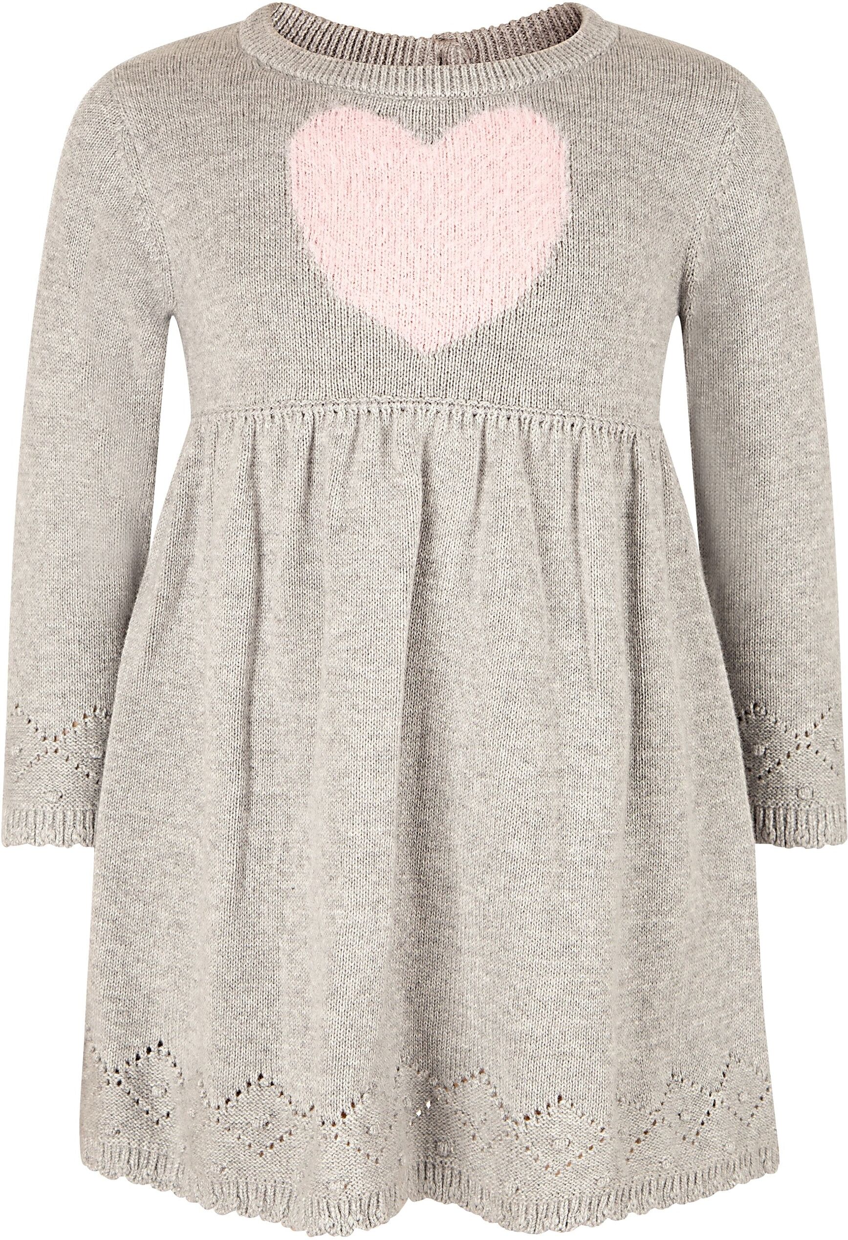 Sommerkleid HAPPY GIRLS "dress", Mädchen, Gr. 86, EURO-Grössen, Stoff, grau melange, Stoff, 100% Baumwolle, normal, Kleider Sommerkleid grau melange 86, EURO-Grössen, Stoff