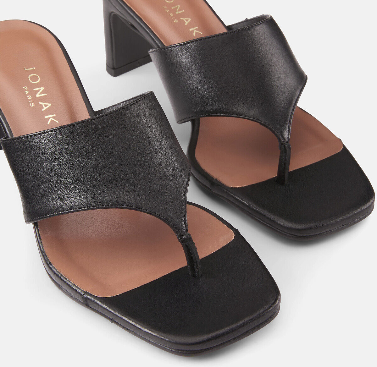 JONAK Mules tongs à talons en cuir Devil