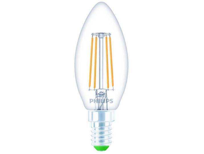 WiZ Philips UltraEfficient Filament-Kerzenlampe - Farbe: klar - LED - Lichtfarbe: Warmweiss - Material: Glas- LED Leuchtmittel