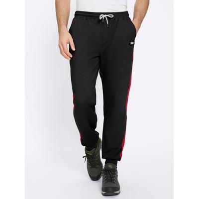 Trainingshose CATAMARAN, Herren, Gr. 48/50, Normalgrößen, schwarz (schwarz, weiß), 50% Baumwolle, 50% Polyester, gemustert, gestreift, unifarben, Hosen Trainingshose