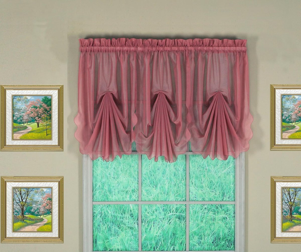 Curtain Emelia Original Voile Fan Insert, Mauve, Breedte: 76,2 cm, Lengte: 101,6 cm