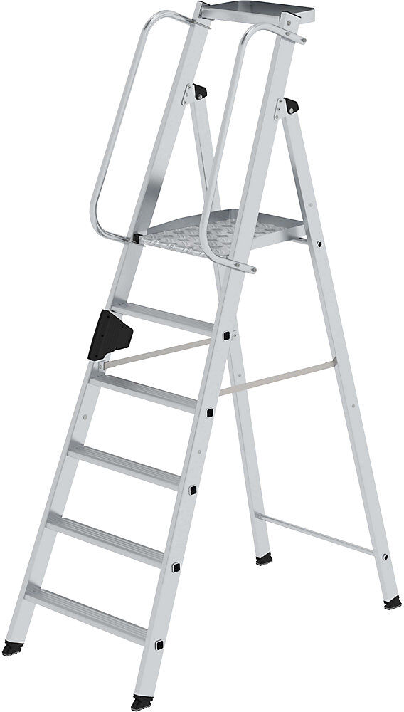 Alu-Stehleiter mit großer Plattform, Handlauf beidseitig, 6 Stufen inkl. Plattform MUNK