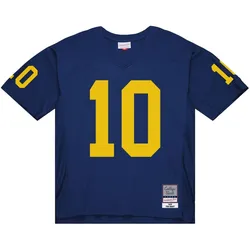 Mitchell & Ness, Herren, Sportshirt, NCAA Legacy Jersey - Michigan Wolverines 1999 Tom Brady - S (S), Blau