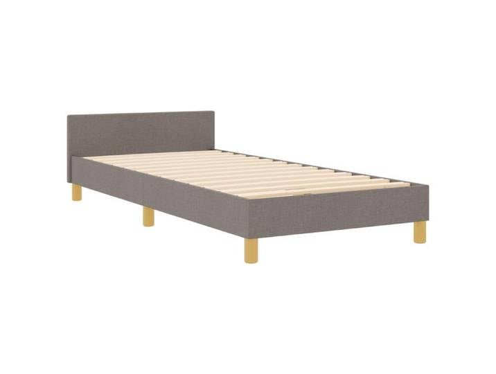 PROMOTION Cadre de Lit Taupe 100x200 cm - Tissu Lit 1 personnes - 26863 - BestMeuble