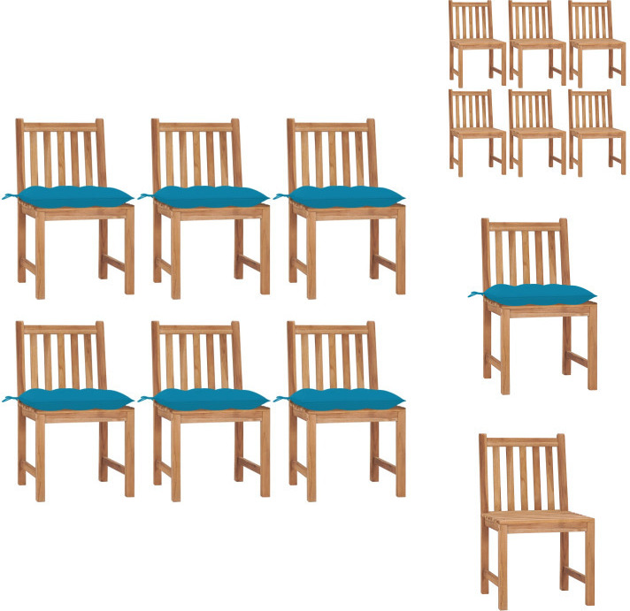 vidaXL Gartenstühle 6 Stk. mit Kissen Massivholz Teak - Gartenstühle