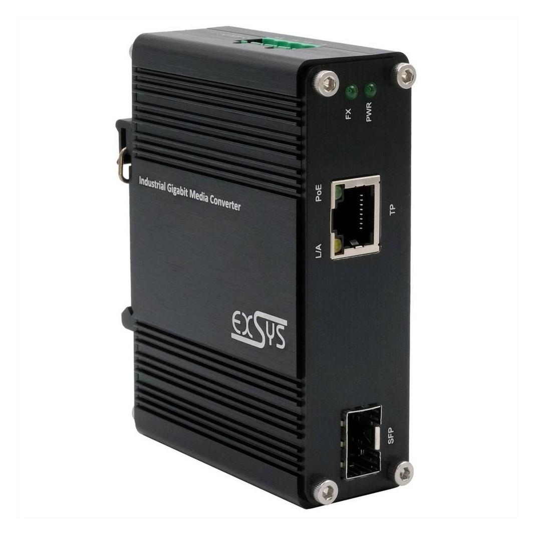 Exsys Industrial PoE+ Media Konverter 60W (EX-60340)
