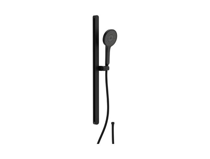 Karibik Stangenbrause-Set, oval Schwarz matt