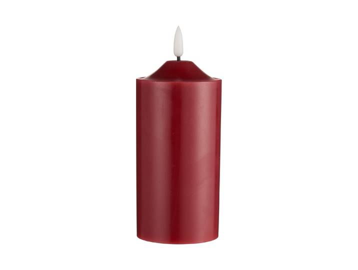 LED Pillar Kerze Flamme rot 17cm
