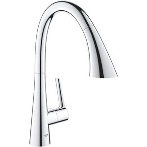GROHE Küchenarmatur Zedra 32294002, chrom, Hochdruck, 360° schwenkbar, ausziehbarer Auslauf