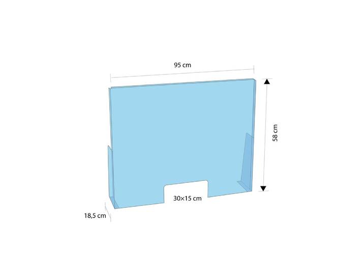 EXACOMPTA Exacompta - réf. 80458D - ExaScreen Barrière de protection contre les éternuements et les postillons - Vitrine Pare-haleine ou hygiaphone de