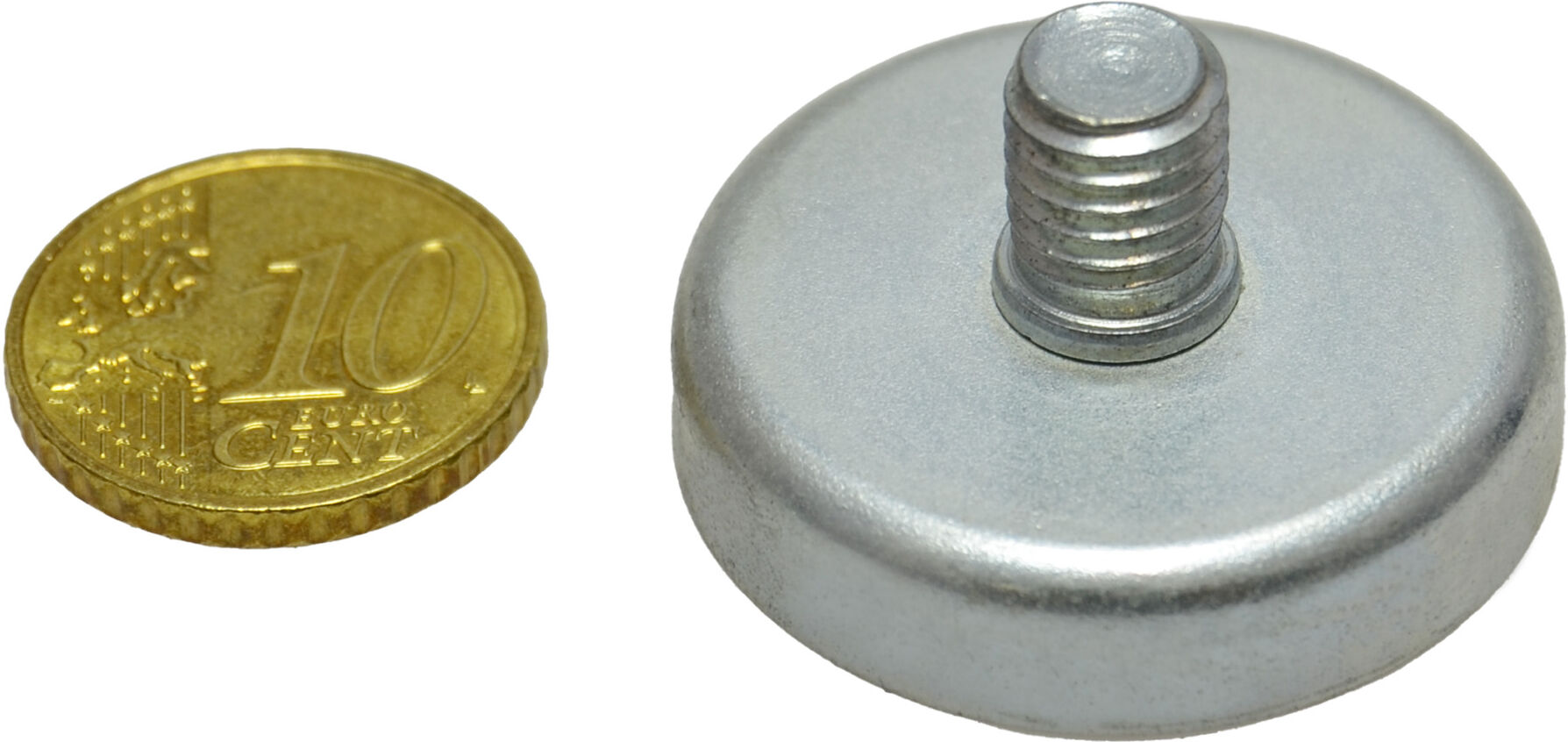 SPRINTIS 17 Unités - Aimants en pot en ferrite avec filetage 32 mm   M8, ferrite, acier, argent