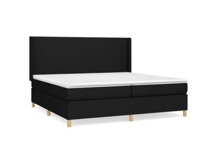 Makastle Boxspringbett mit Matratze Schwarz 200x200 cm Höhenverstellbares Kopfteil