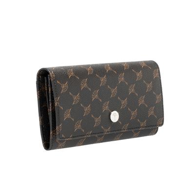 Geldbörse JOOP "flora 1.0 billie purse lh13f", Damen, braun (schwarzbraun), Lederimitat, Basic, Kleinlederwaren, Damen Portemonnaie, Geldbeutel, Kartenetui mit Druckknopf-Verschluss