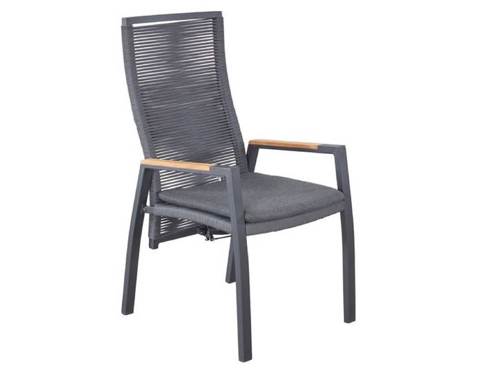 LC Garden Diwo Gartensessel verstellbar Aluminium mit Sitzkissen Dunkelgrau