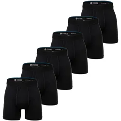 STANCE Herren Boxershorts, 6er Pack - Boxer Brief, Performance Boxershorts, Logobund Schwarz / M