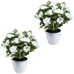 CREATIV green künstliche Pflanze Azaleenbusch, 32cm, 2er Set