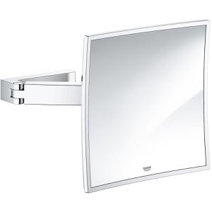 GROHE Kosmetikspiegel Selection Cube 40808000, verchromt, 3-fach Vergrößerung, zur Wandmontage, Maße Spiegel 20 x 20 cm