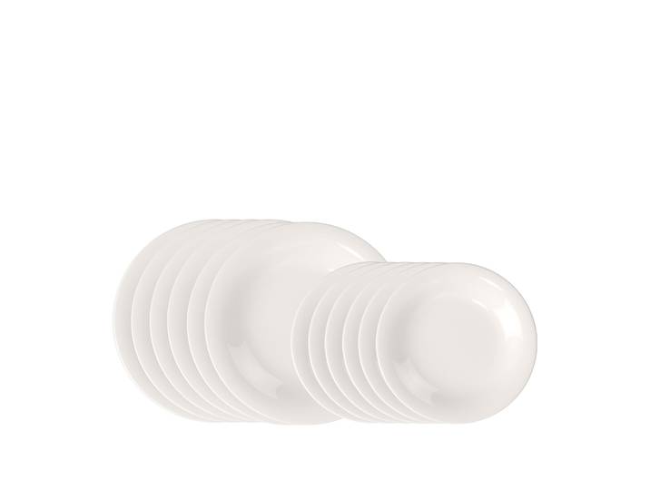 Teller-Set Essential Teller-Set , weiß, 12, Porzellan, LIKE. BY VILLEROY & BOCH, Geschirr-Sets, Teller-Set, Premium Porzellan