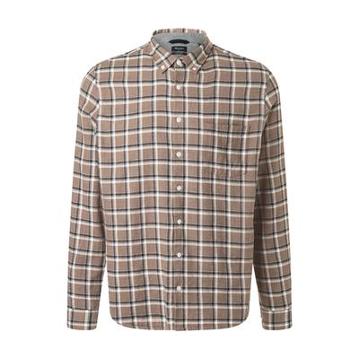 Langarmhemd MAERZ MUENCHEN "Maerz Muenchen 723601 Langarmhemd Herren Bekleidung", Herren, Gr. 41/42, EURO-Größen, braun (beige), 100% Baumwolle, Hemden