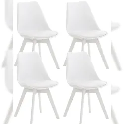 Décoshop26 - Set mit 4 modernen weißen Esszimmer-/Küchenstühlen aus Kunststoff 10_0001383