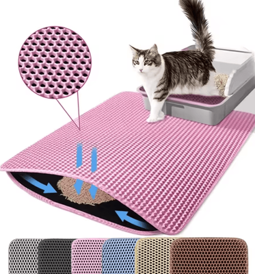 Inspire Curations Waterproof Double Layer Cat Litter Trapping Mat pink 45x60cm