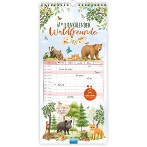 Trötsch Familienplaner 2027233, Waldfreunde, Jahr 2027, 1 Monat auf 1 Seite, mit 5 Spalten, 20 x 42 cm