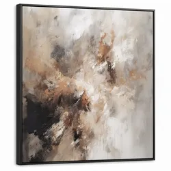 LEINWAND Bilder mit Rahmen - Farbe - Abstrakt - Beige - Kunst - 90x90