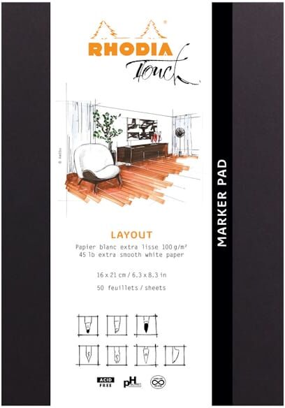 Rhodia Marker pad A5+ 50sh blank 100g