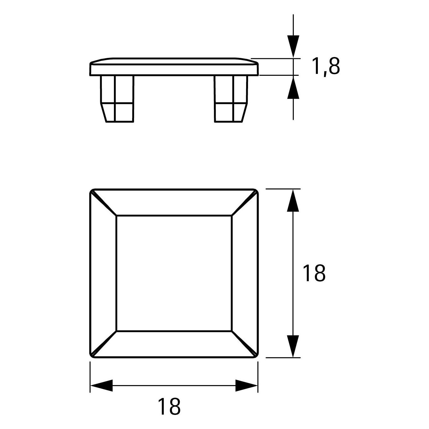 Hettich Profil-Abdeckkappe Cadro Standard (9298850)
