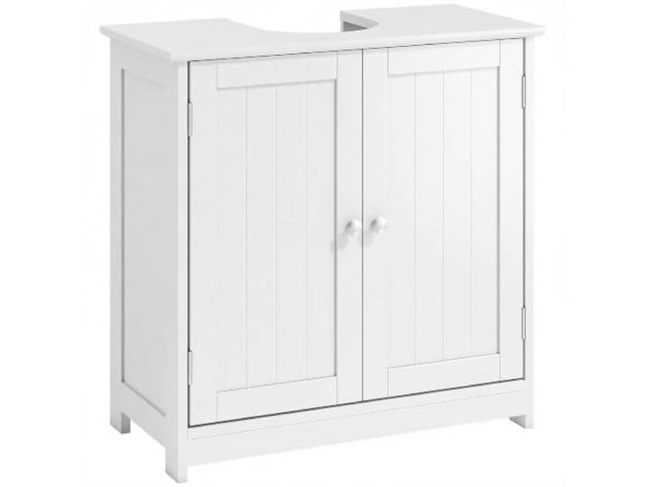 kleankin Meuble Salle de Bain sous Lavabo 60 x 30 x 60 cm Blanc Meuble sous-Vasque en Bois\, Placard à 2 Portes et Étagère
