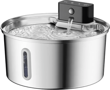 Inspire Curations AquaSense Wireless Stainless Steel Pet Water Fountain 3.2L round Dispenser