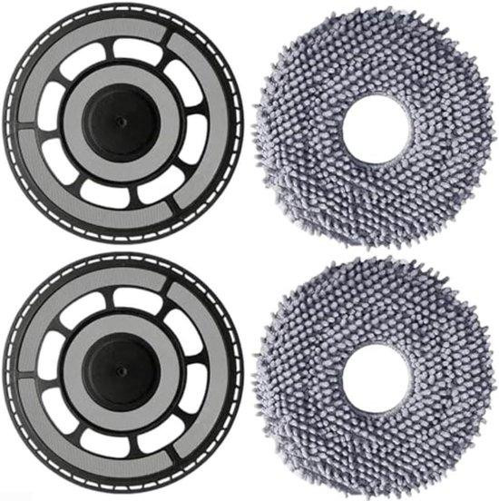 Mop Beugel en Mop Pads Kit voor Roborock QV 35A, QV 35S, Qrevo Edge, Qrevo S5V, Qrevo Edge S5A, Qrevo Curv en Qrevo Curv S5X Robotstofzuigers