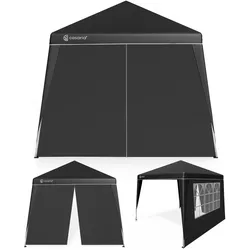 Faltpavillon Capri Schwarz 3x3m inkl 2 Seitenwänden UV-Schutz 50+