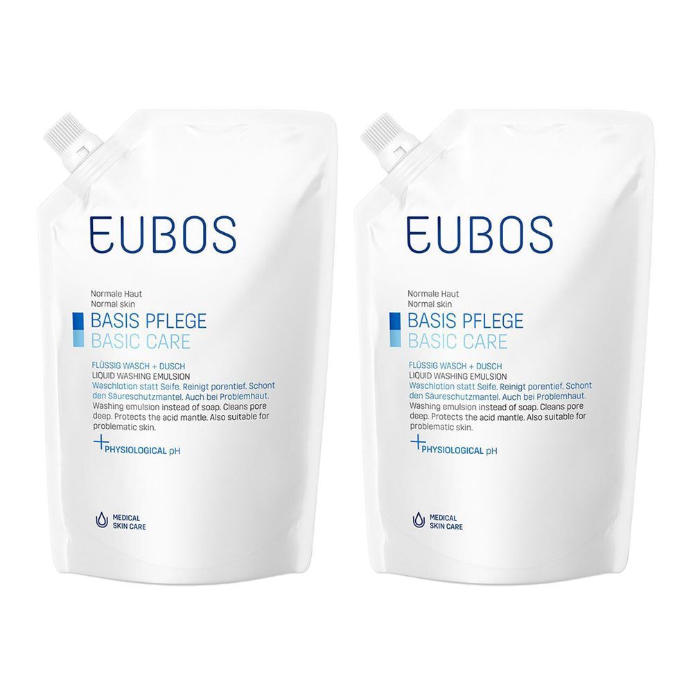 Eubos Flüssig blau Nachfüllbeutel Parfüm-frei 2x400 ml Flüssigkeit