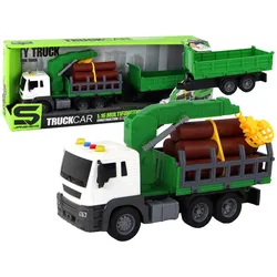 LKW mit Kran-Reibungsantrieb, Sounds Green Wood 1:16