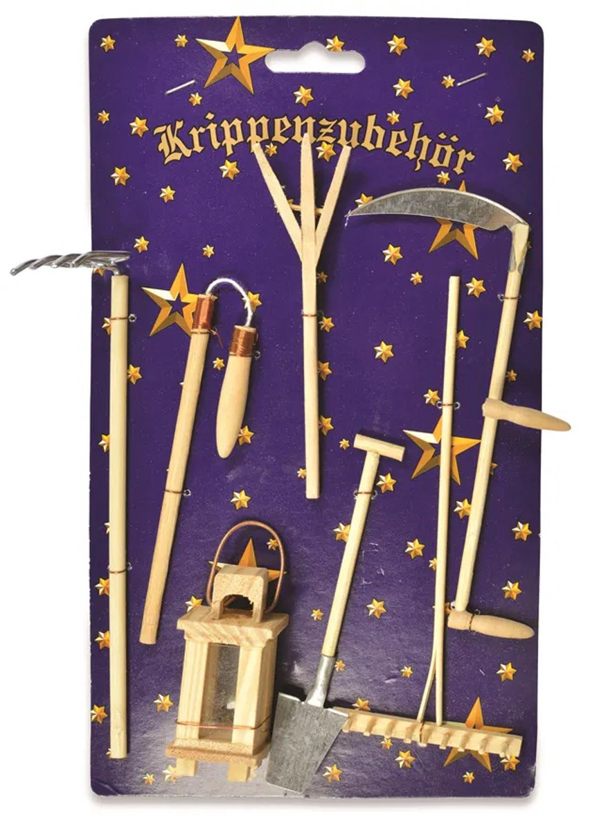 Set van 7 stuks miniatuur tuin- en landbouwgereedschap