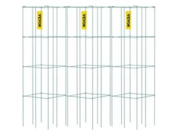 VEVOR Tomatenkäfige, 37 x 37 x 100 cm, 3er-Set quadratische Pflanzenstützkäfige, robuste, grüne Tomatentürme aus PVC-beschichtetem Stahl zum Klettern von Gemüse, Pflanzen, Blumen und Früchten
