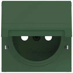 Hager WAS7512C10 ZS Klappd., Feder, arret. Steckd. m. Schutzk.stift,IP44 fähig, A/C, forest, matt