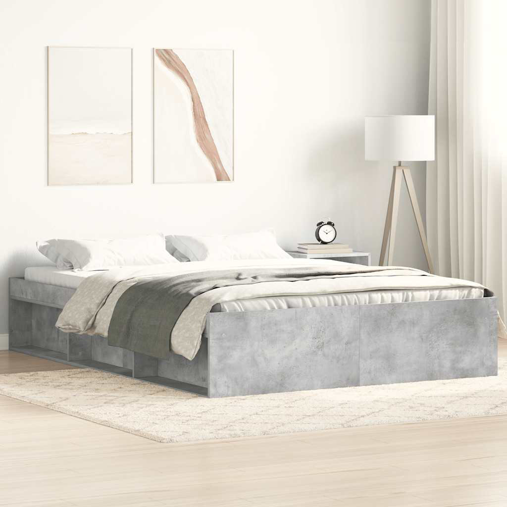 Latitude Run Afriani Storage Bed Concrete Grey Double (4'6)