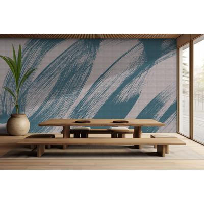 Fototapete LIVING WALLS "Walls by Patel 5 Fototapete Dynamische Pinselstriche", blau, B:5m H:0m L:2,7m, Vlies, Tapeten, Dynamische Pinselstriche auf 200 g/m² Premium-Vlies