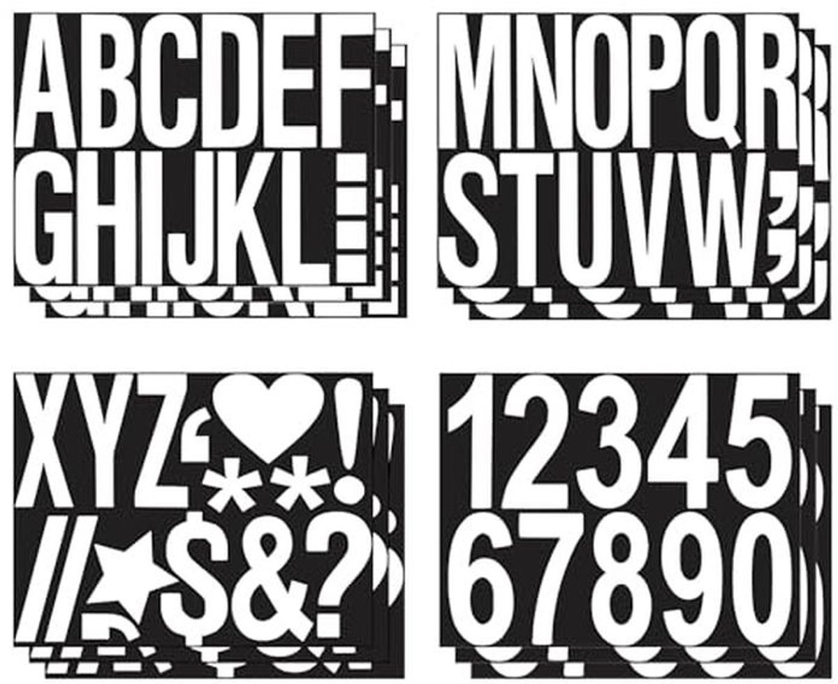 Zelfklevende cijferstickers en letterstickers voor decoratie - 12 vellen van 10 cm