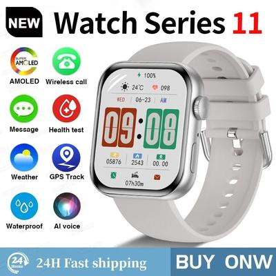 Uplifted Finds Series S11 Global Edition Smart Watch   HD AMOLED Display & GPS   Executive Bluetooth Call & Sport Wellness Bracelet silver