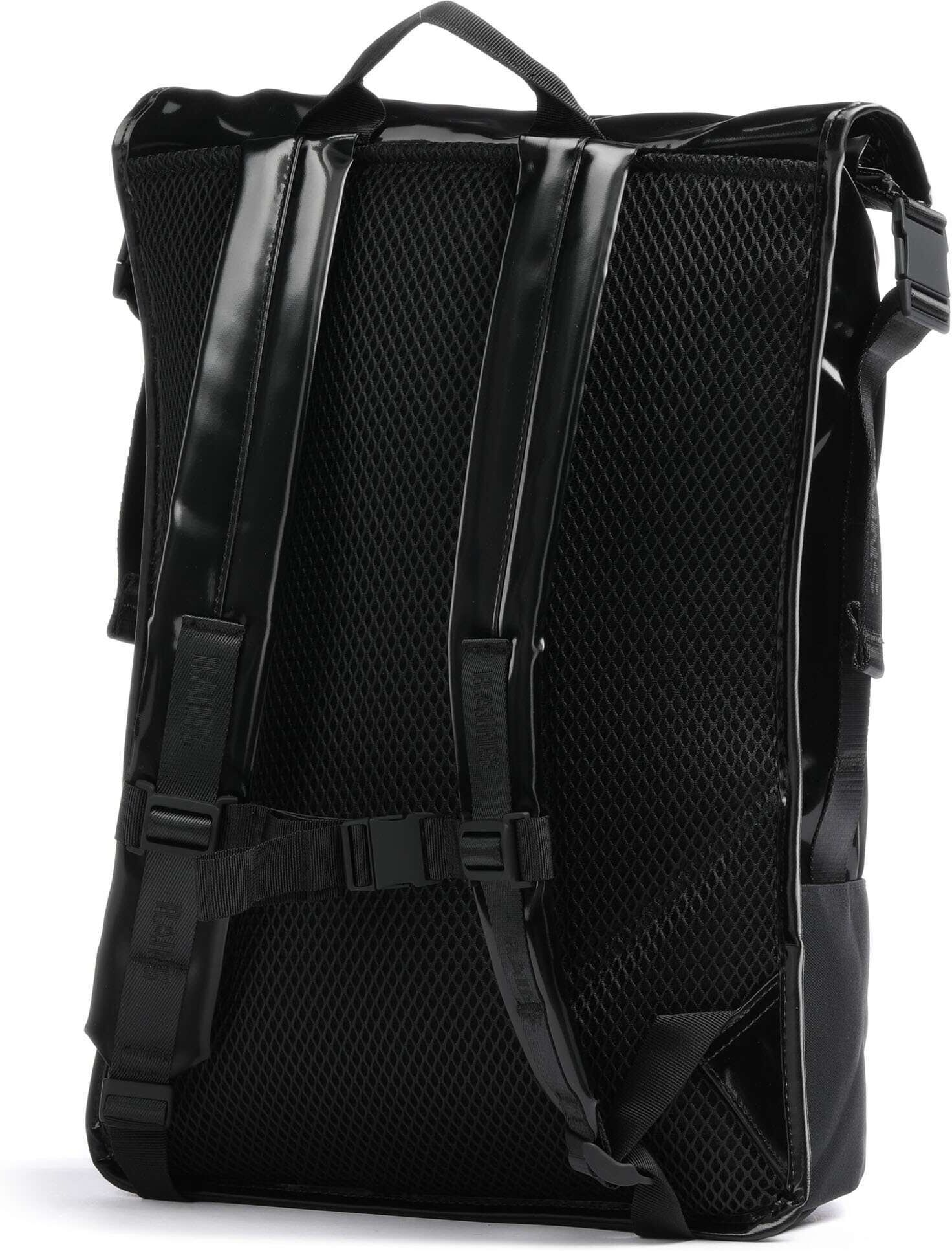 Rains Trail Rolltop Rucksack, schwarz